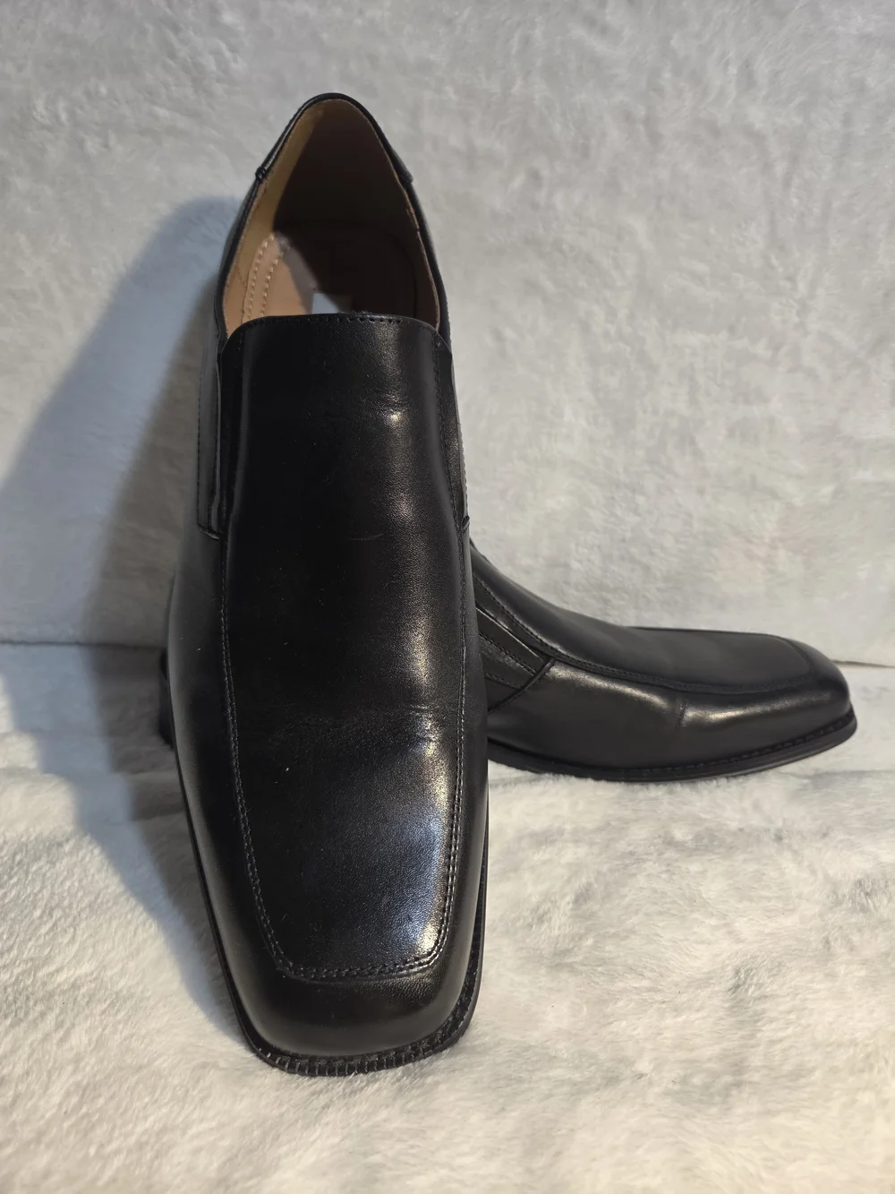 Joseph Abboud Black Leather Slip-On Loafers